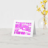 Meisjes 9e verjaardag: Roze de grootste 9 jaar oud Kaart (Gele Bloem)