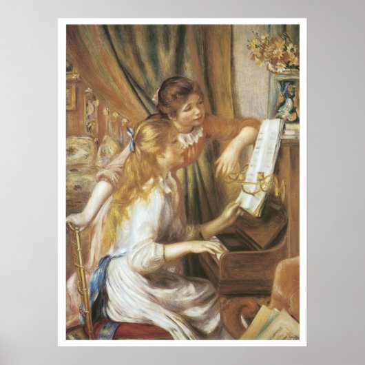 Meisjes aan de Piano, 1892 Pierre-Auguste Renoir Poster (Voorkant)
