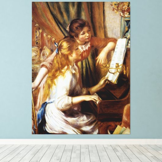 Meisjes aan de Piano Canvas Afdruk (Insitu (Houten vloer))