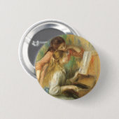 Meisjes aan de piano door Pierre Renoir Ronde Button 5,7 Cm (Voorkant /achterkant)