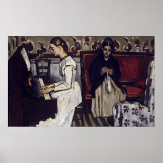 Meisjes aan de Piano - Paul Cezanne - c1866 Poster