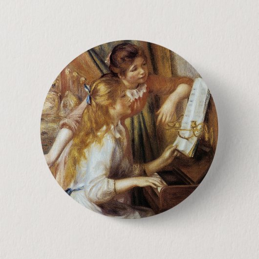 Meisjes aan de Piano Ronde Button 5,7 Cm (Voorkant)
