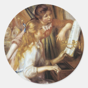 Meisjes aan de Piano Ronde Sticker