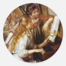 Meisjes aan de Piano Ronde Sticker