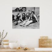 Meisjes aan het begin van de jaren 1900 poster (Keuken)