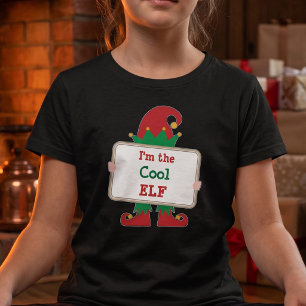 Meisjes aangepaste boodschap Cool Elf Familie Matc T-shirt