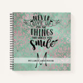 Meisjes Aanmoediging Nooit Opgeven Persoonlijk Dag Notitieboek (Voorkant)