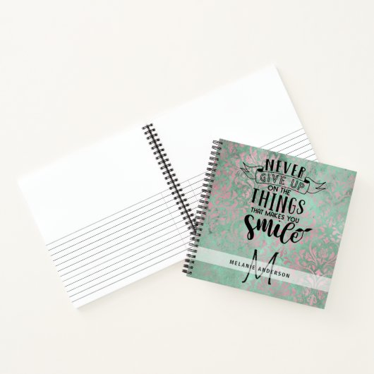 Meisjes Aanmoediging Nooit Opgeven Persoonlijk Dag Notitieboek (Binnen)