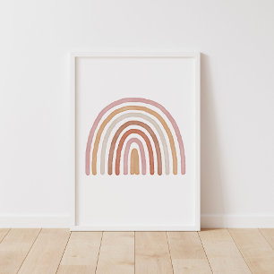 Meisjes Aardse Boho Regenboog Kinderkamer Poster