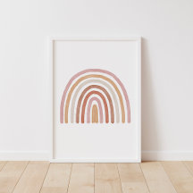 Meisjes Aardse Boho Regenboog Nursery Poster