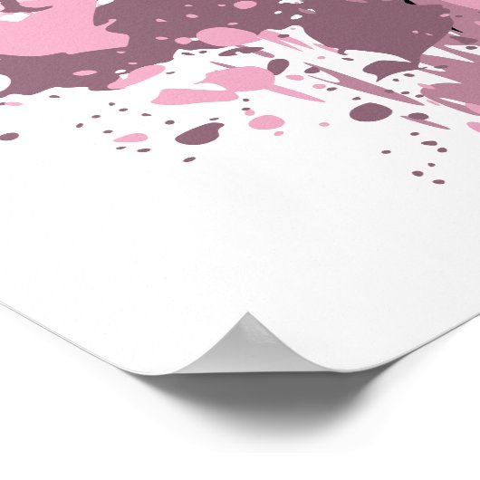 Meisjes Abstract roze en witte platter Poster (Hoek)