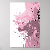 Meisjes Abstract roze en witte platter Poster (Voorkant)