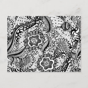 Meisjes Abstracte Floral Briefkaart