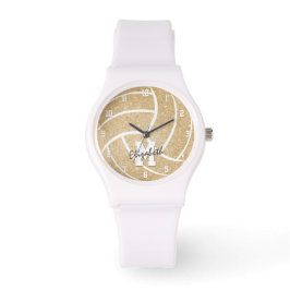 meisjes accessoire gouden volleybal horloge