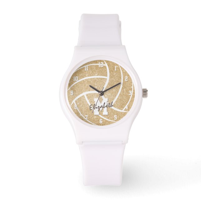 meisjes accessoire gouden volleybal horloge (Voorkant)