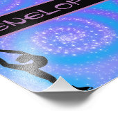 Meisjes Afbeelding Blauw en Paarse wervelkolom Foto Afdruk (Hoek)