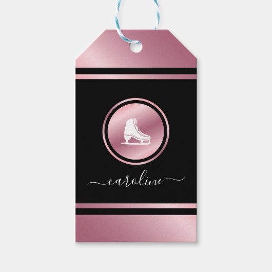 Meisjes Afbeelding Roos Gold Ice Schaatsen Kind Na Cadeaulabel (Voorkant)