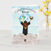 Meisjes Afstuderen Gefeliciteerd Kaart (Gele Bloem)