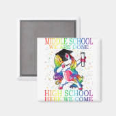 Meisjes Afstuderen middelbare school Magical Unico Magneet (Voorkant / Achterkant)