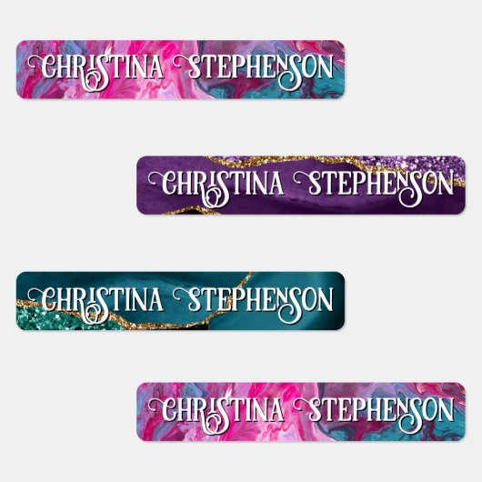 Meisjes Agate Marmeren School Naam Kinderopvang Labels (Groep)