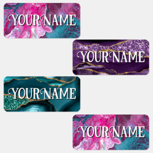 Meisjes Agate Marmeren School Naam Kinderopvang Labels