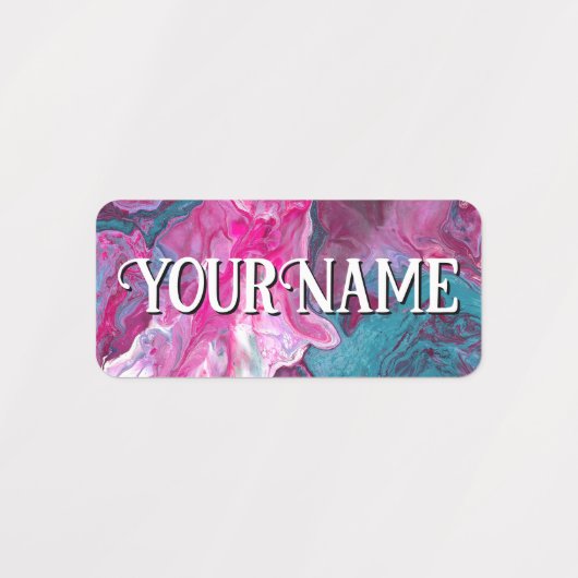 Meisjes Agate Marmeren School Naam Kinderopvang Labels (Design 1)