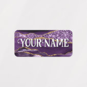 Meisjes Agate Marmeren School Naam Kinderopvang Labels (Design 2)