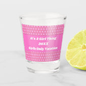 Meisjes Alleen Vakantie Schattige Roze Polka Dot G Shot Glas (Voorkant)