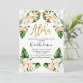 Meisjes aloha tropisch baby shower kaart (Staand voorkant)