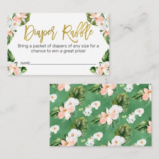 Meisjes Aloha Tropische Luier Raffle Behuizing Kaa Visitekaartje (Voorkant / Achterkant)