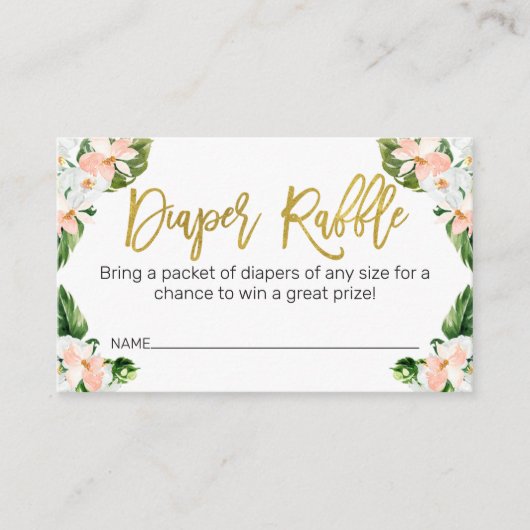 Meisjes Aloha Tropische Luier Raffle Behuizing Kaa Visitekaartje (Voorkant)