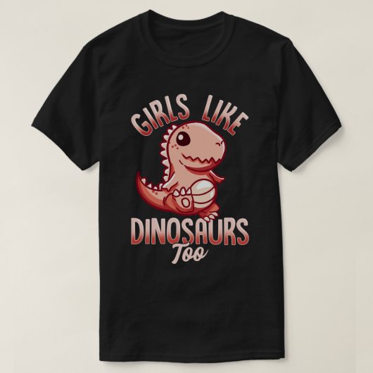 Meisjes als dinosaurussen om Vrouw paleontoloog T-shirt (Design voorkant)
