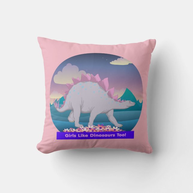 Meisjes als Dinosaurussen ook! Kussen (Voorkant)