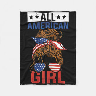 Meisjes Amerikaanse vlag All American Girl 4 juli  Fleece Deken