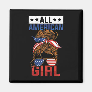 Meisjes Amerikaanse vlag All American Girl 4 juli Magneet