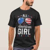 Meisjes Amerikaanse vlag Zonnebril 4th van juli Me T-shirt (Voorkant)