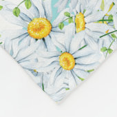 Meisjes Aqua Stripes met Gele Dagen en Naam Fleece Deken (Hoek)