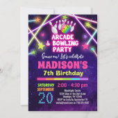 Meisjes Arcade en Bowling Party Birthday Kaart (Voorkant)