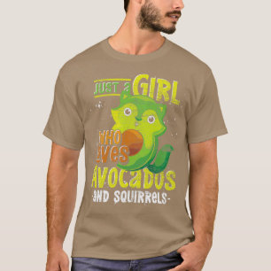 Meisjes Avocado Lover Women Forest Animal Squirrel T-shirt