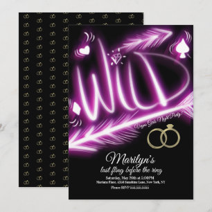 Meisjes Avond Bachelorette Neon Wild Vegas Feest Kaart