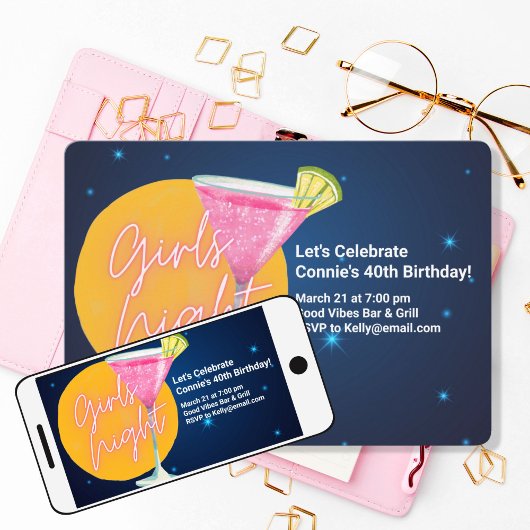 Meisjes Avond Martini Kaart