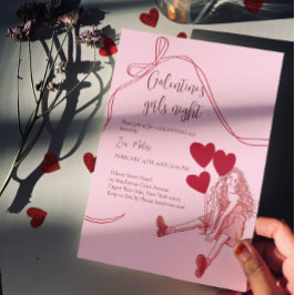 Meisjes Avond Roze – Hart Ballonnen Galentine's Da Kaart