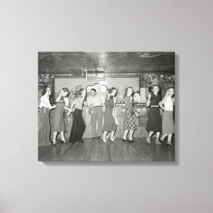 Meisjes avond uit, 1938 canvas afdruk