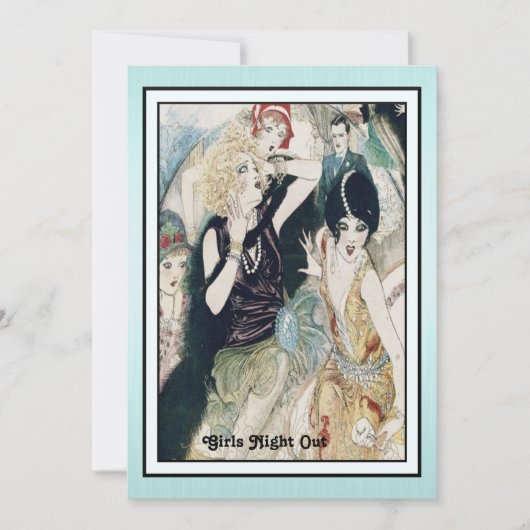 Meisjes Avond Uit Chaos Vintage Art Deco Custom Kaart (Voorkant)