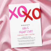 Meisjes Avond Uit Mooie Roze XOXO Galentine Dag Fe