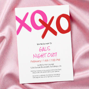 Meisjes Avond Uit Mooie Roze XOXO Galentine Dag Fe Kaart