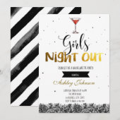 Meisjes avond uit vrijgezellenfeest uitnodiging (Voorkant / Achterkant)