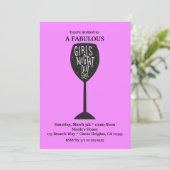 MEISJES AVOND UIT Wijnglas ELKE KLEUR Partij Kaart (Staand voorkant)