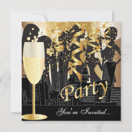 Meisjes Avond Verjaardagsfeestje | Metaal Goud Kaart