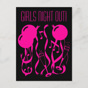 Meisjes avondje uit feest Custom briefkaarten